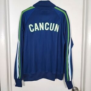 Vintage Aeropostale Jacket Men's M Full Zip Track Blue Bulldog Logo Cancun